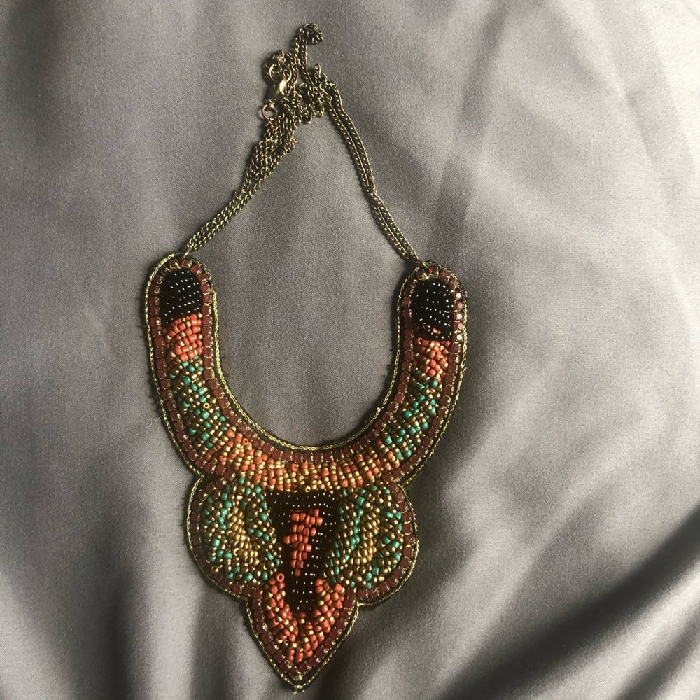 Beaded bib necklace